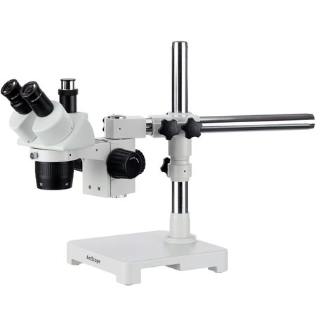 20X-40X-80X Trinocular Stereo Microscope on Single-Arm Boom Stand -  AMSCOPE, SW-3T24Z